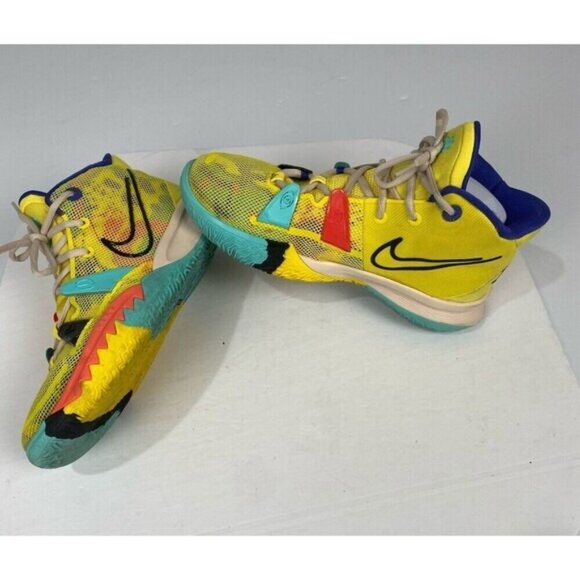 Nike Kyrie 7 \'1 World 1 People\' Yellow Strike CT4080-700 Men\'s 6.5Y Y2K Hip Hop main image 9